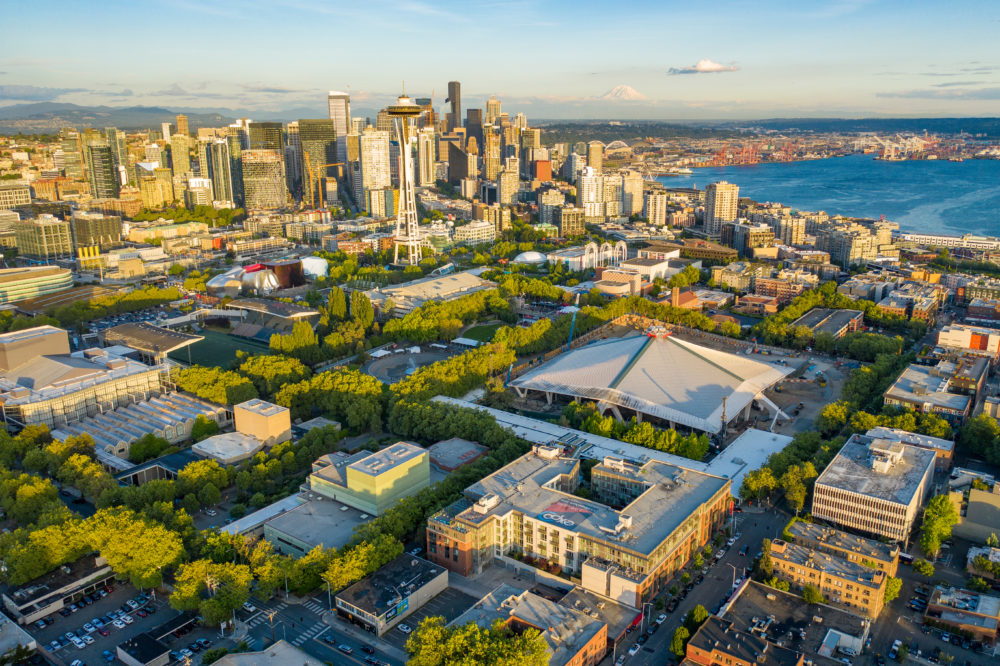 Aerial photo of the Seattle from Queen Anne